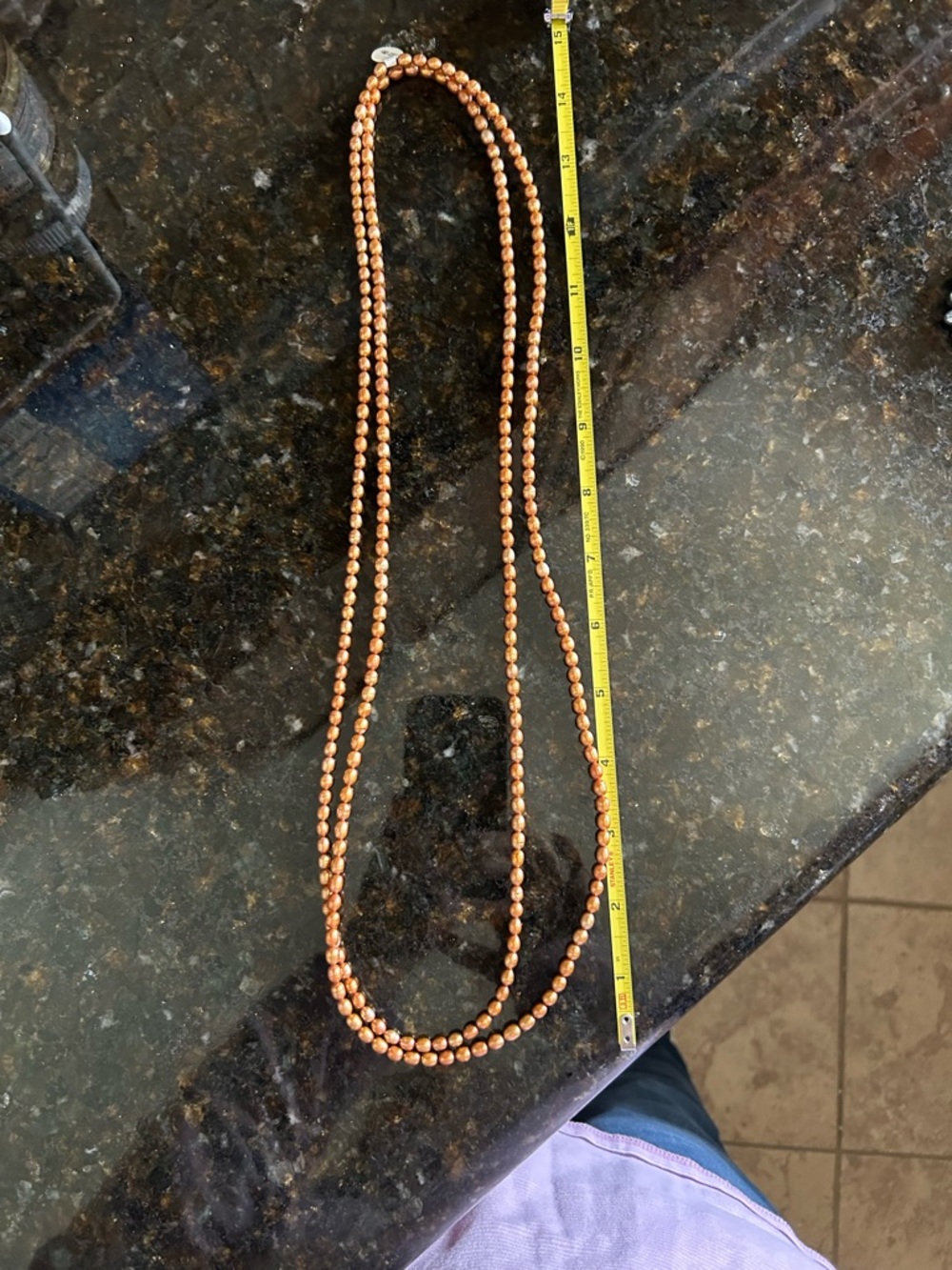 Copper-Tone Freshwater Pearl Bead Necklace handmade